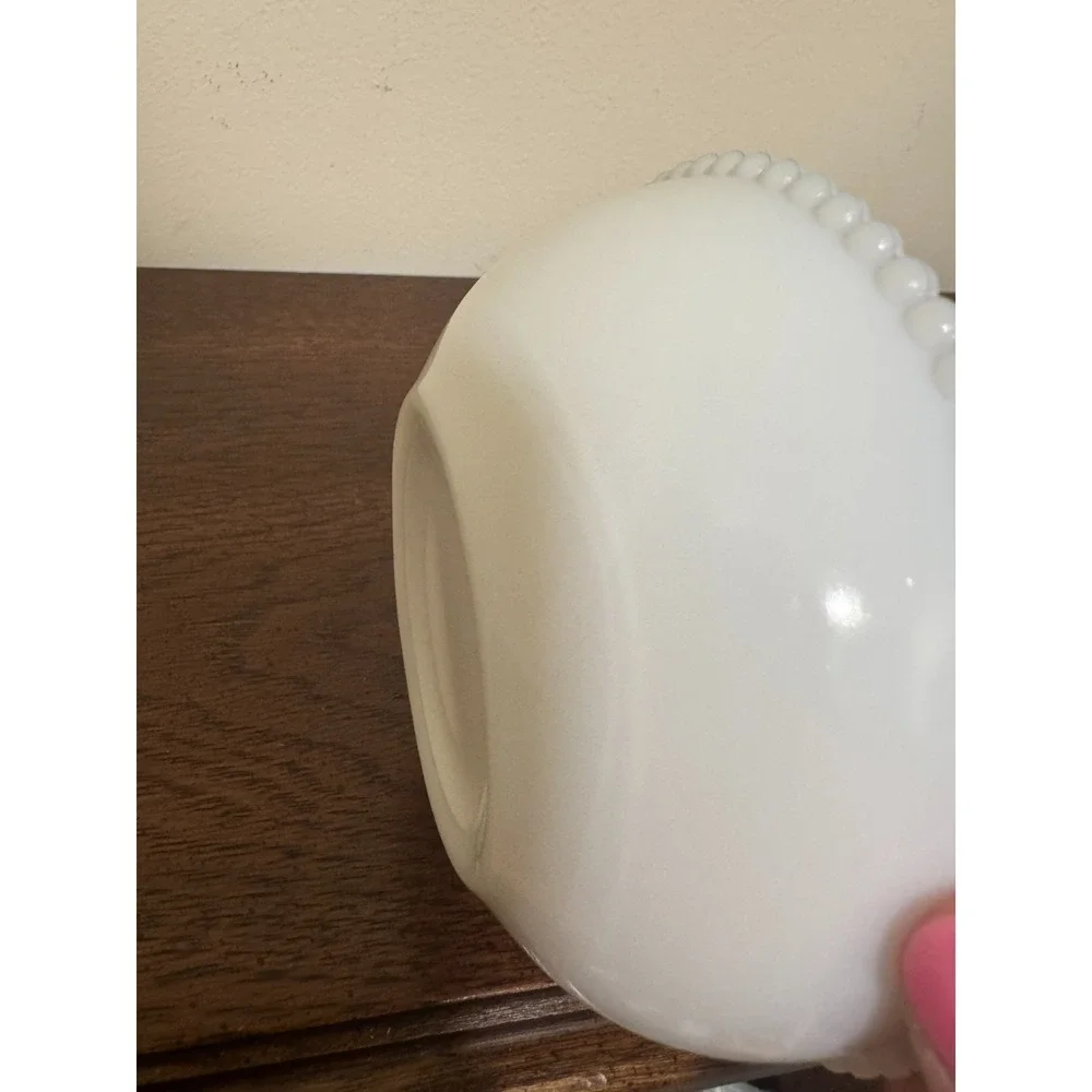 Vintage Federal Glass Milk Glass 'Petal' Pattern' Small Sauce Berry Bowl 4.75